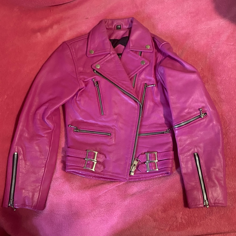 Straight to Hell Leather Jacket Barbie Pink Limited edition
